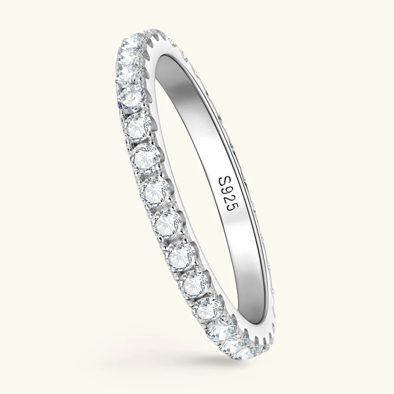 OXTAO D VVS1 All Moissanite Diamond Ring for Women Sterling Silver 925 Wedding Bridal Band Engagement Rings Jewelry Certified