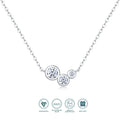 JIUZUAN Three Stone Moissanite Necklace 925 Silver 18K Gold Plated Elegant Jewelry Gift for Women Comes with GRA Certificate
