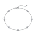 JIUZUAN Moissanite Bracelet Bezel Setting 925 Silver 18K Gold Plated Dainty Chain Jewelry for Women Comes with GRA Certificate