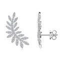 OXTAO Leaf-Shaped Earrings Jewelry for Women 925 Sterling Silver D VVS1 Moissanite Earrings Fashion Wedding Accessories