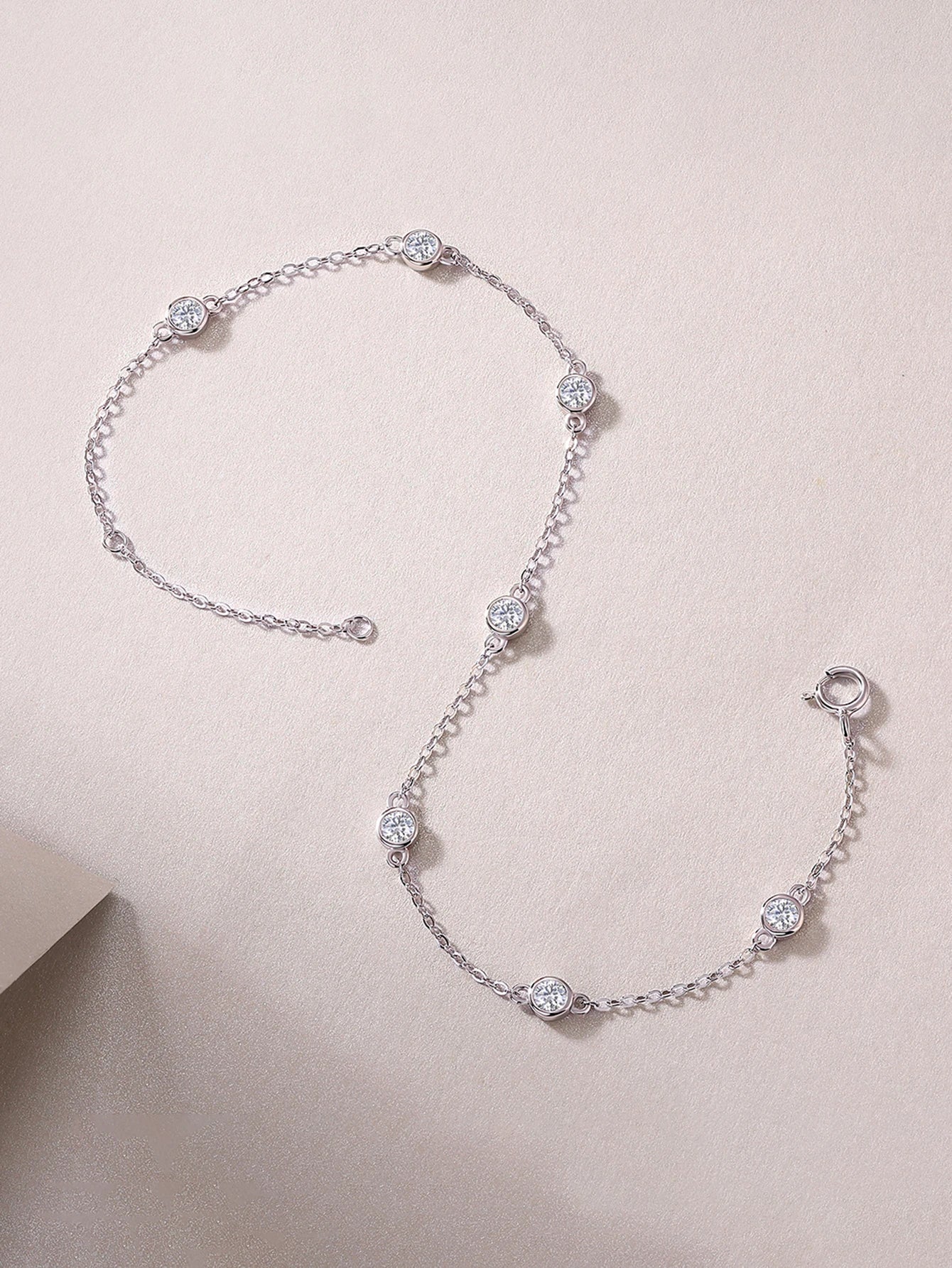 JIUZUAN Moissanite Bracelet Bezel Setting 925 Silver 18K Gold Plated Dainty Chain Jewelry for Women Comes with GRA Certificate